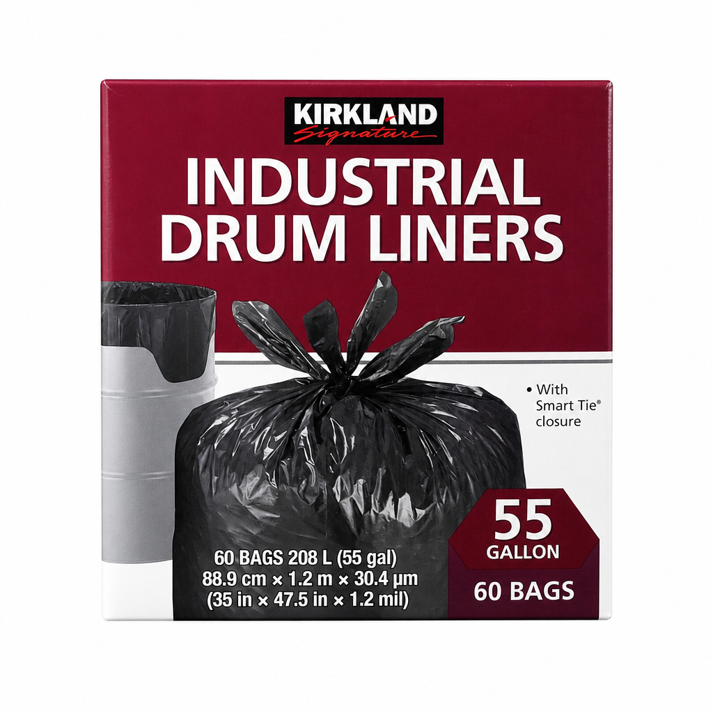 Kirkland Signature Industrial Drum Liners, Pack of 60 - 1 x 4.9 Kilos