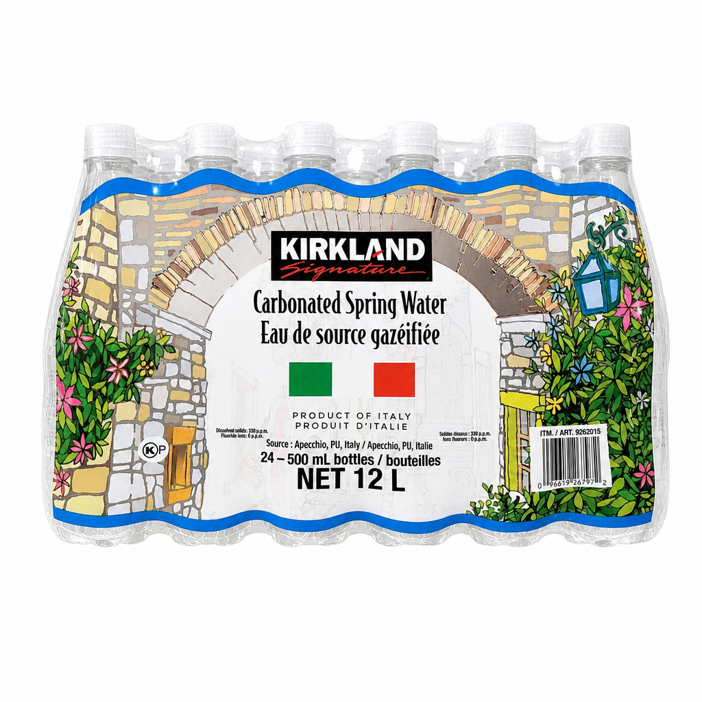 Kirkland Signature Carbonated Water 24-Pack - 24 x 500 Grams