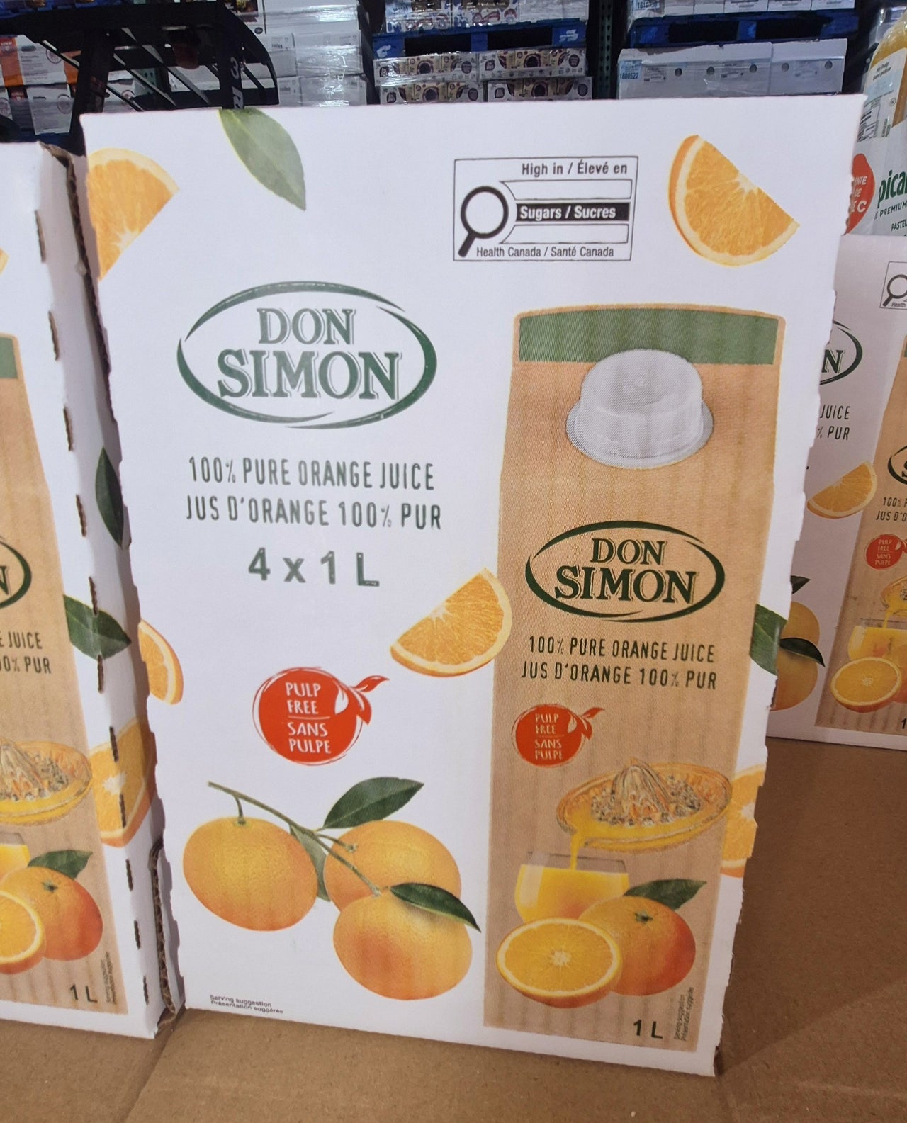 Don Simon 100% Pure Orange Juice - 4 x 1 L