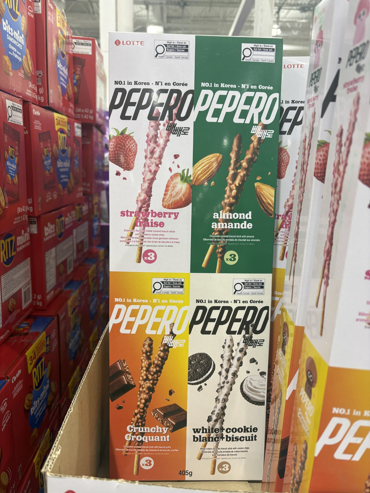 Lotte Pepero Assorted Pack - 1 x 405 Grams