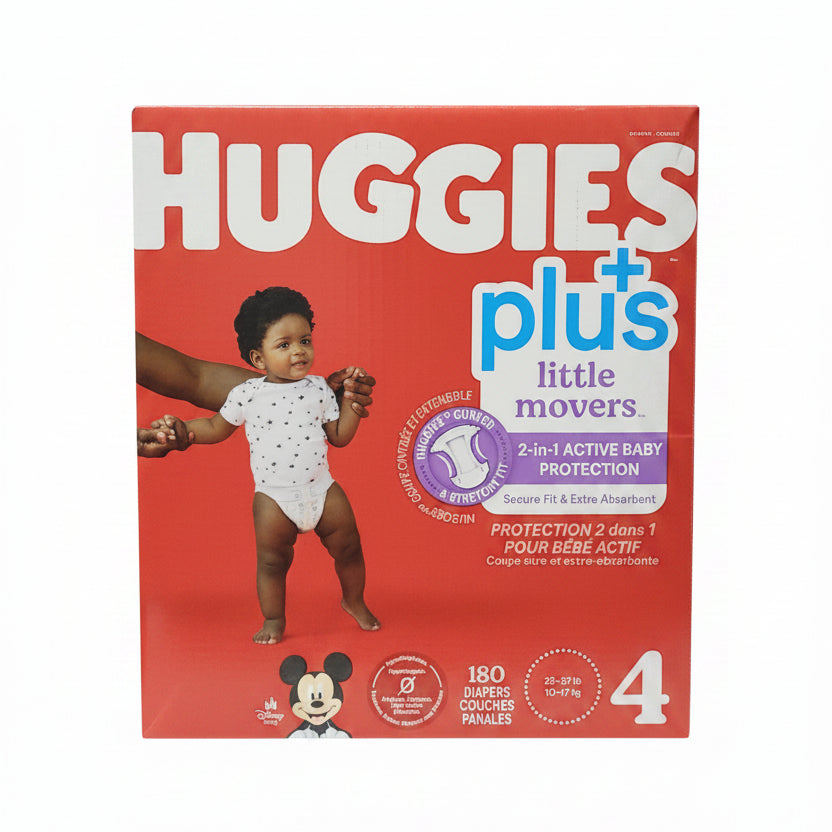 Huggies Little Movers Plus, Size 4, 180-Pack - 1 x 5.7 Kilos