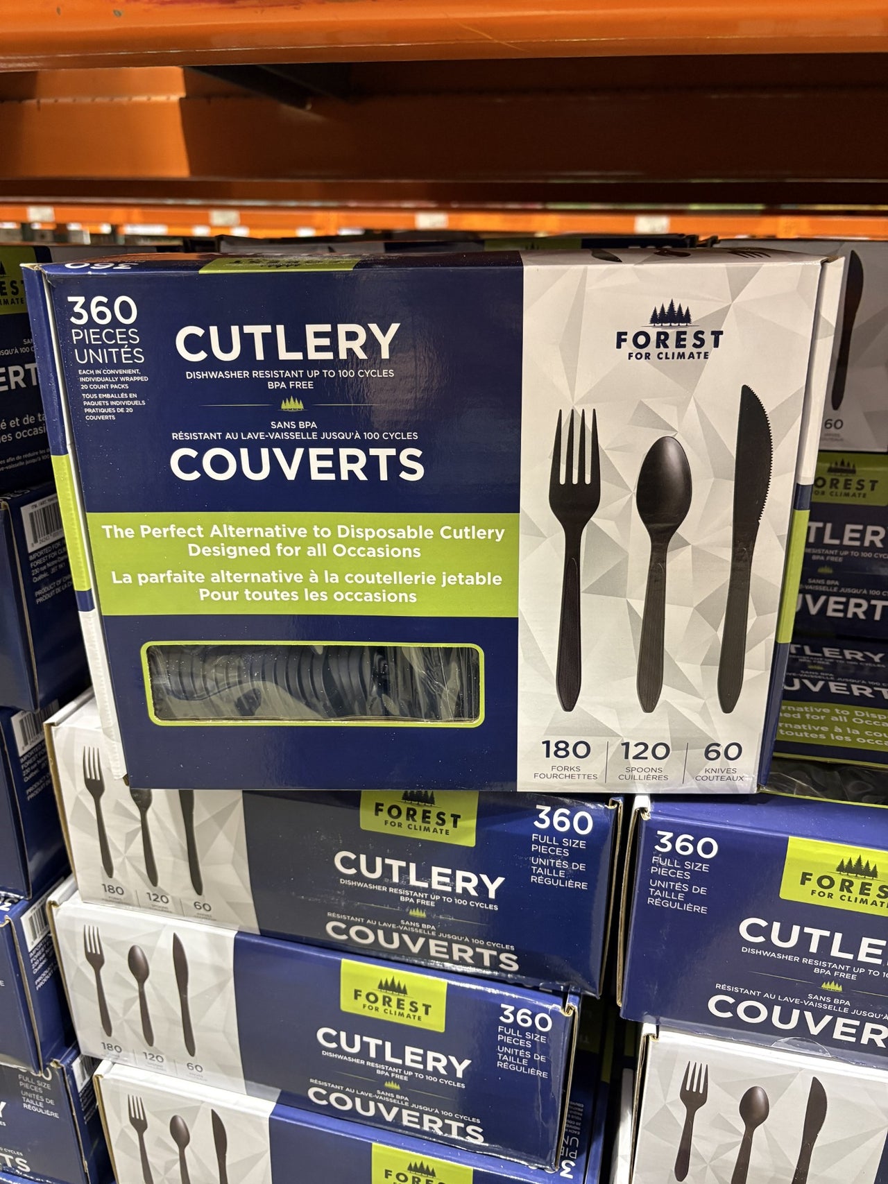 Forest For Climate Reuseable Cutlery 360-Pack - 1 x 800 Grams