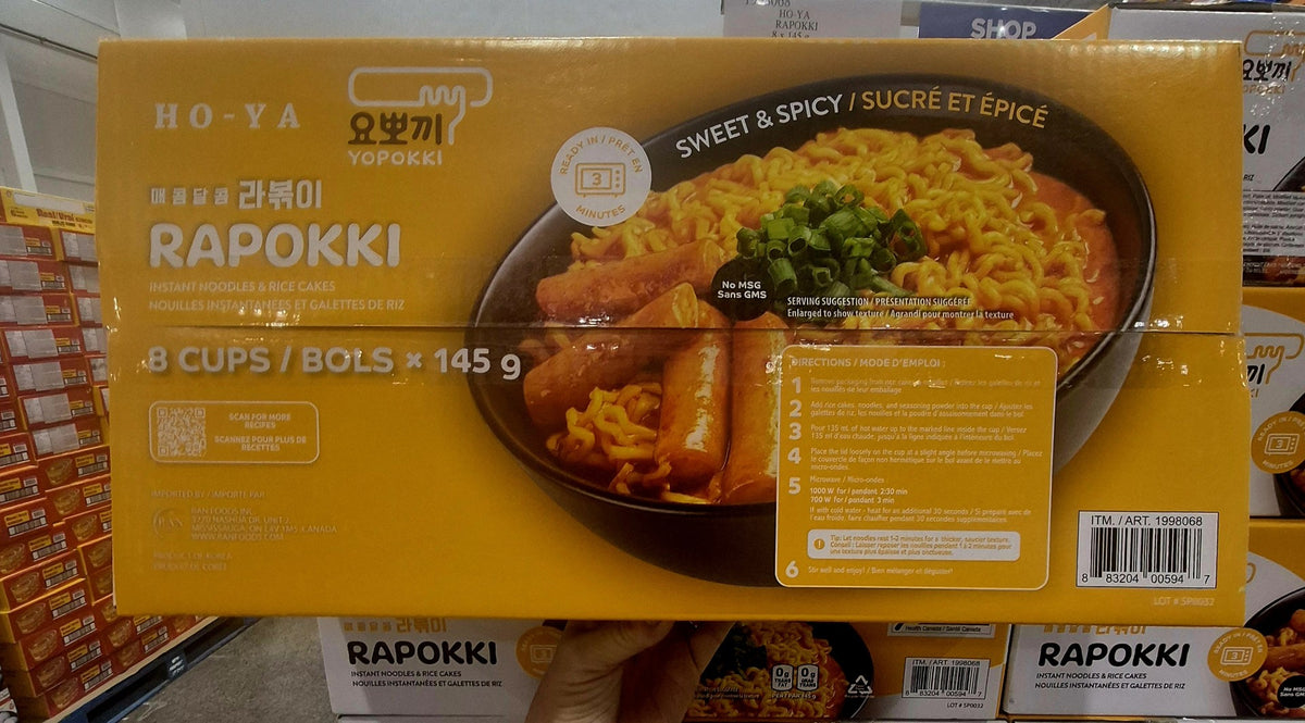 Rapokki Instant Noodles & Rice Cakes - 8 x 145 Grams