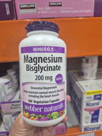 Thumbnail for Webber Naturals Magnesium Bisglycinate Capsules 200 capsules - 1 x 350 Grams