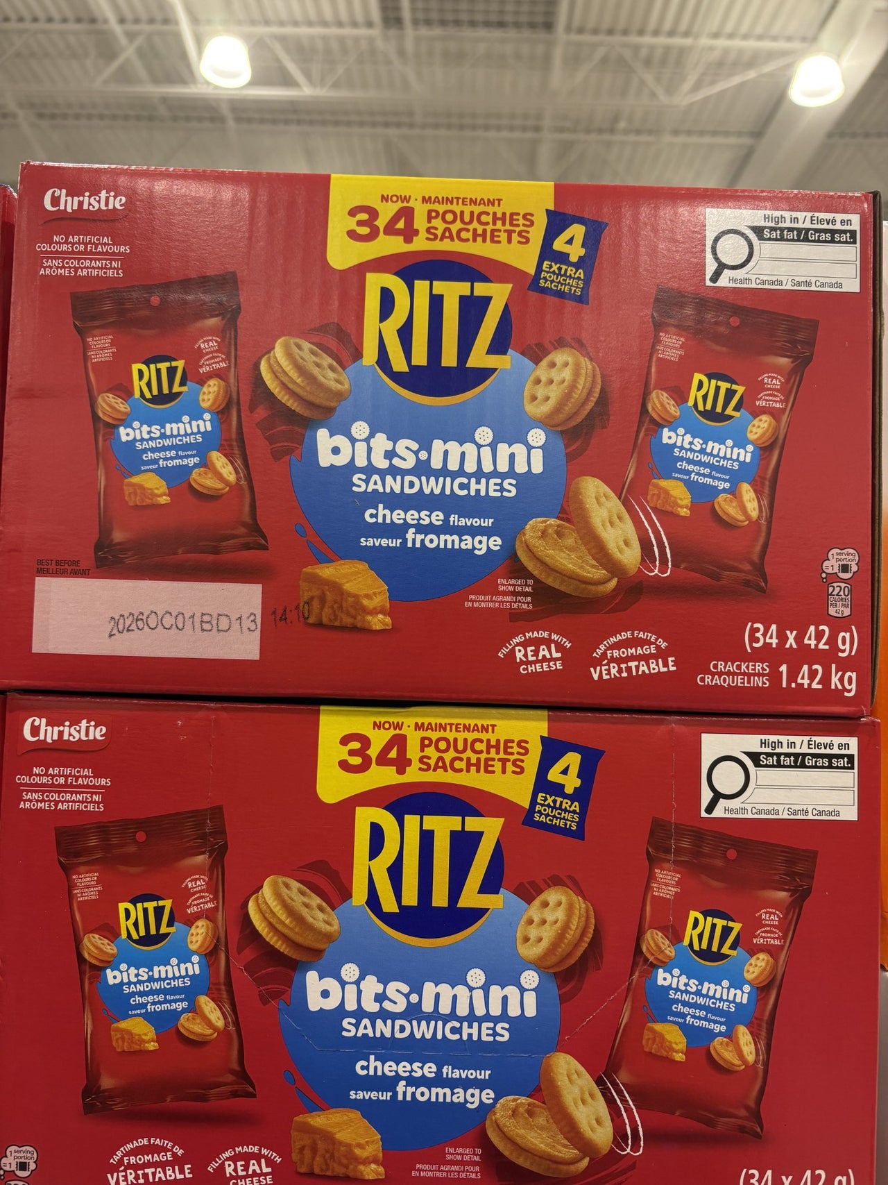 Christie Mini Ritz Bits Sandwiches Flavoured 34-Pack - 1 x 1.42 KG