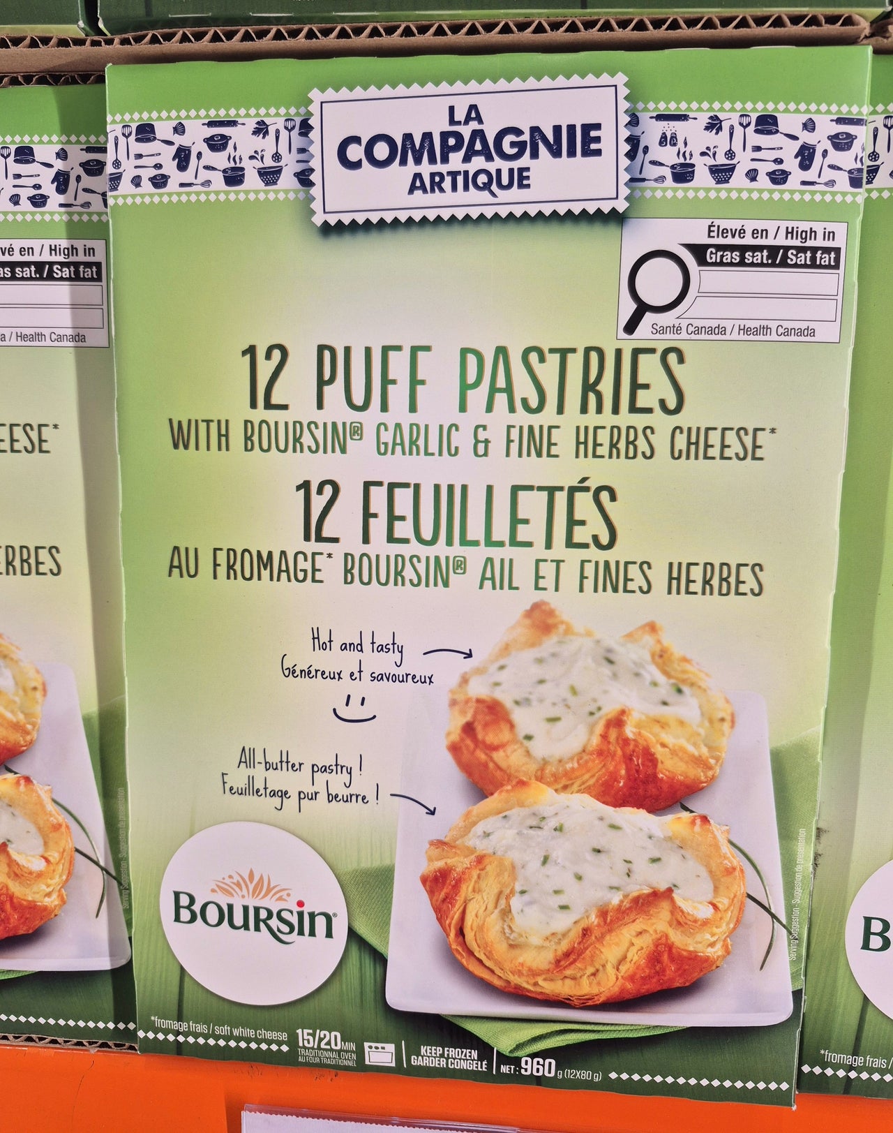 La Compagnie Artique Boursin Puff Pastries - 1 x 960 Grams