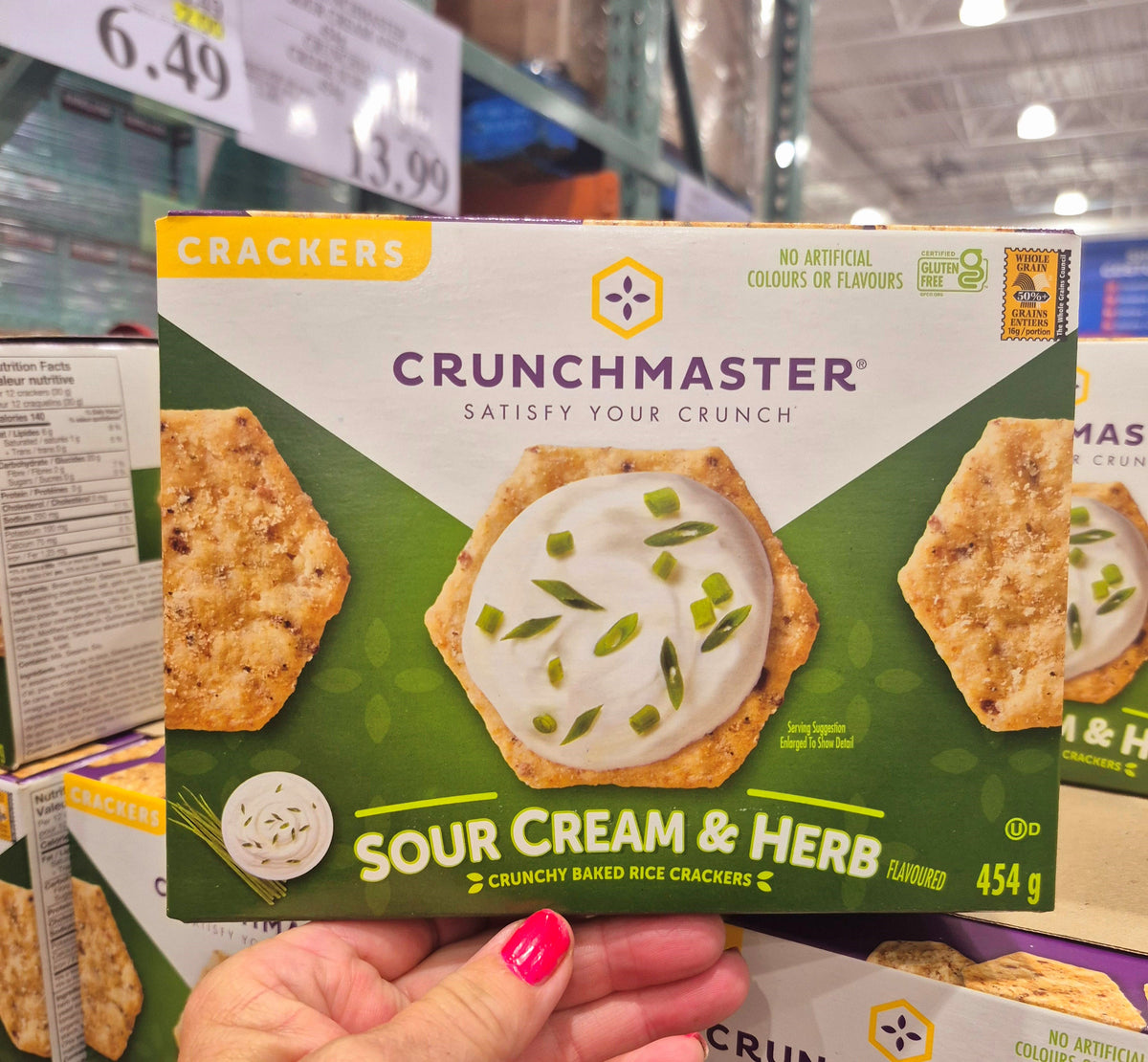 Crunchmaster Sour Cream and Herb Crackers - 1 x 454 Grams