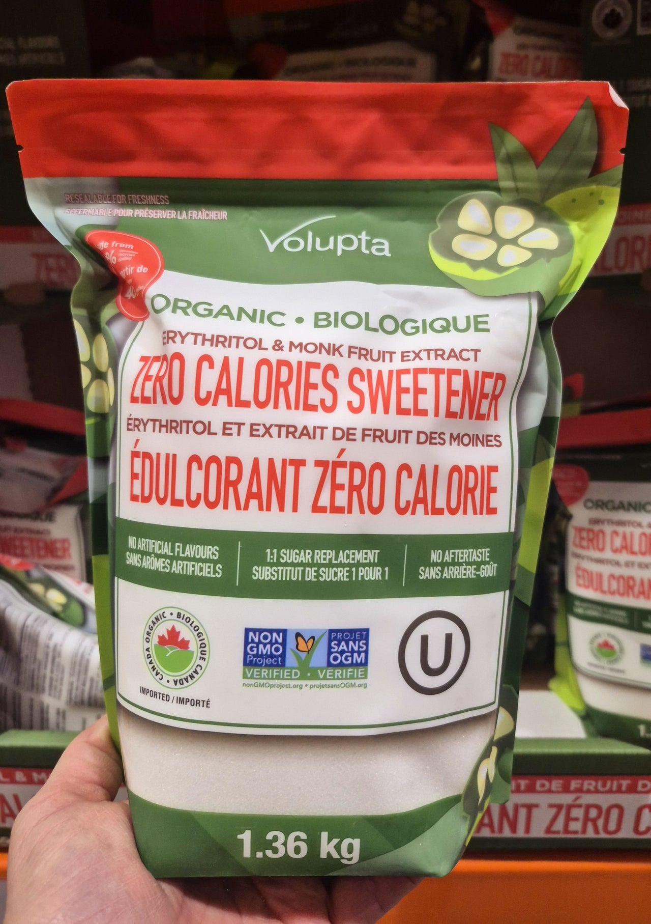 Volupta Erythritol Monk Fruit Sweetener - 1 x 1.36 Kilos