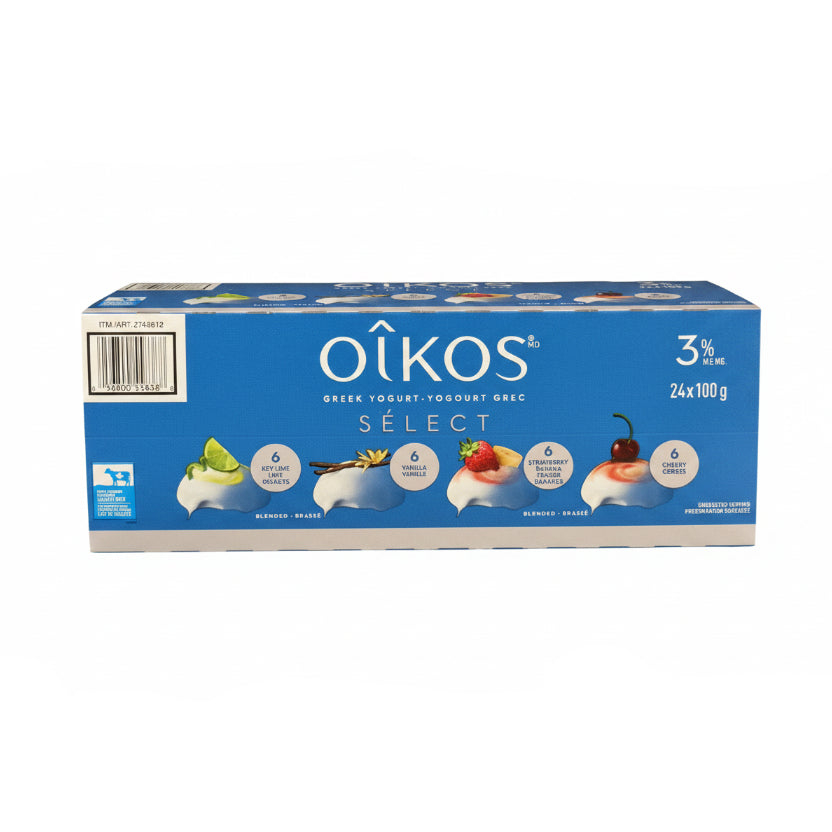 Danone Oikos 3% Greek Yogurt Select 24-Pack - 1 x 2.4 Kilos