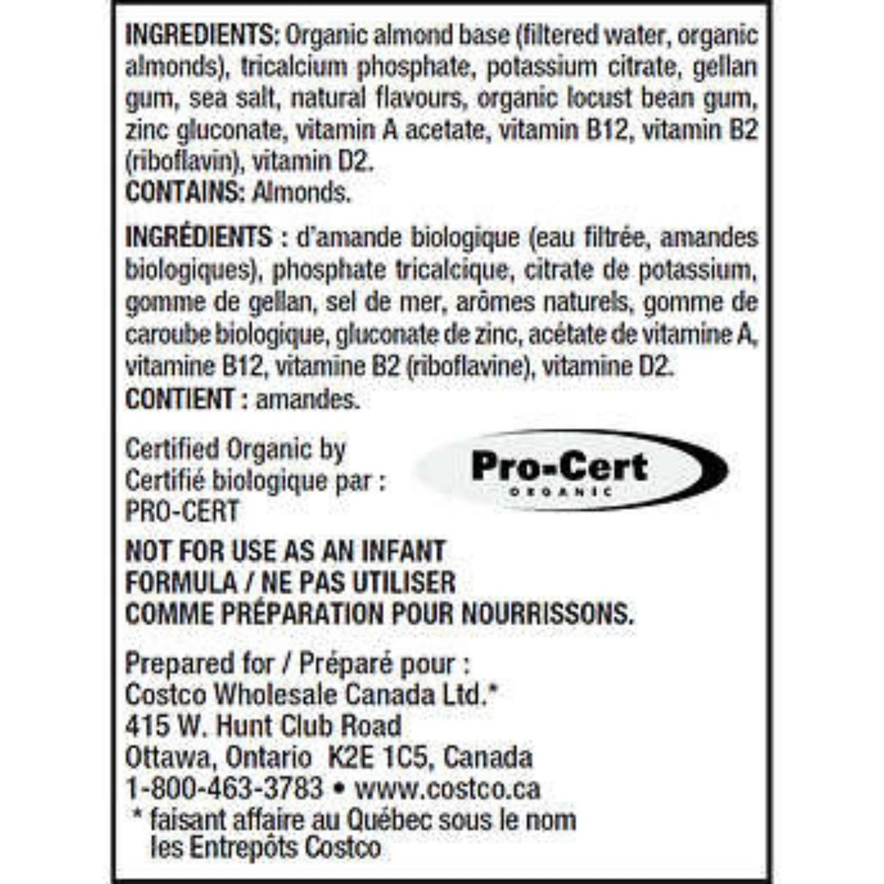 Image of Kirkland Signature Organic Almond Vanilla