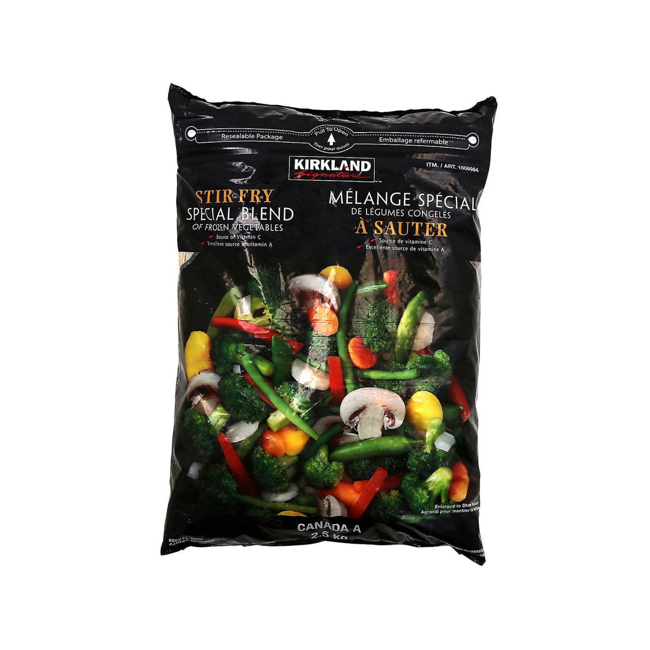 Image of Kirkland Frozen Stir-Fry Blend Vegetables - 1 x 2.5 Kilos