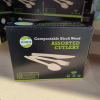 Thumbnail for Image of Go4Green Assorted Birch Cutlery 400-Pack - 1 x 535 Grams