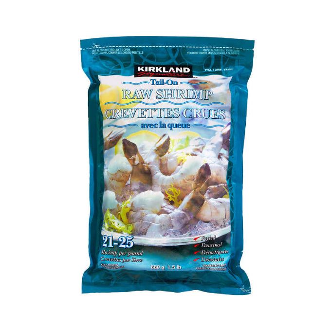 Image of Kirkland Tail-On Frozen Raw Shrimp 21/25