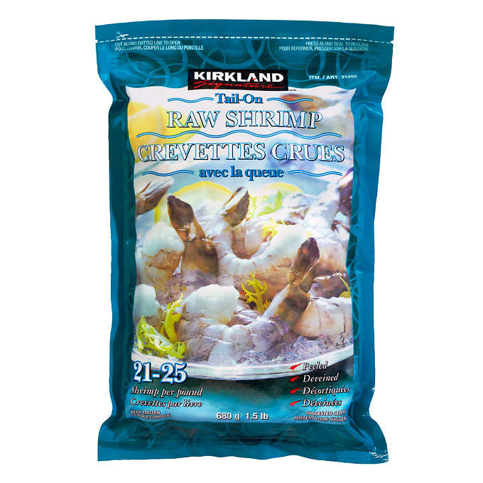 Image of Kirkland Tail-On Frozen Raw Shrimp 21/25