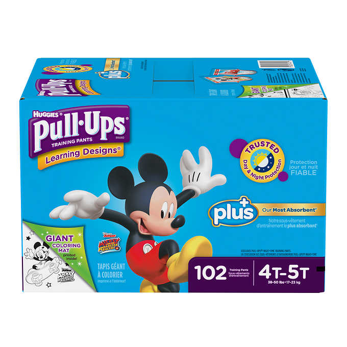 Image of Huggies Pull-Ups Plus Training Pants, 4T-5T Boy, 102-Pack - 1 x 4494 Grams