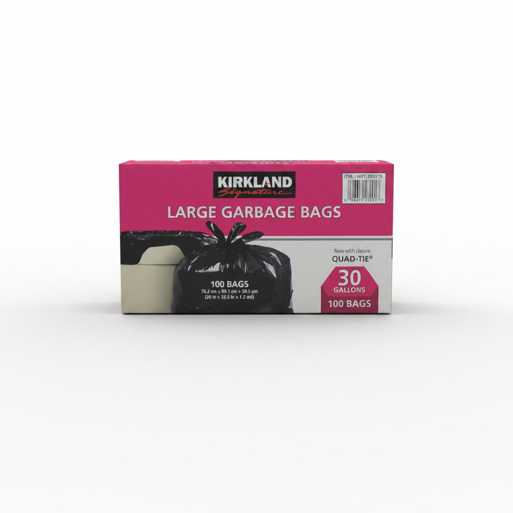 Image of Kirkland Signature Large Garbage Bags, Pack of 100 - 1 x 2.1 Kilos