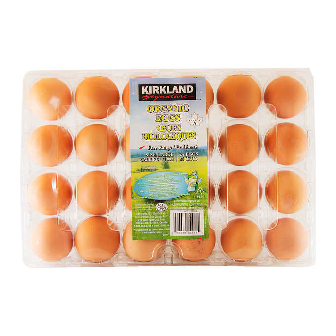 Image of Kirkland Organic Large Eggs 24-Pack - 1 x 1.509 Kilos