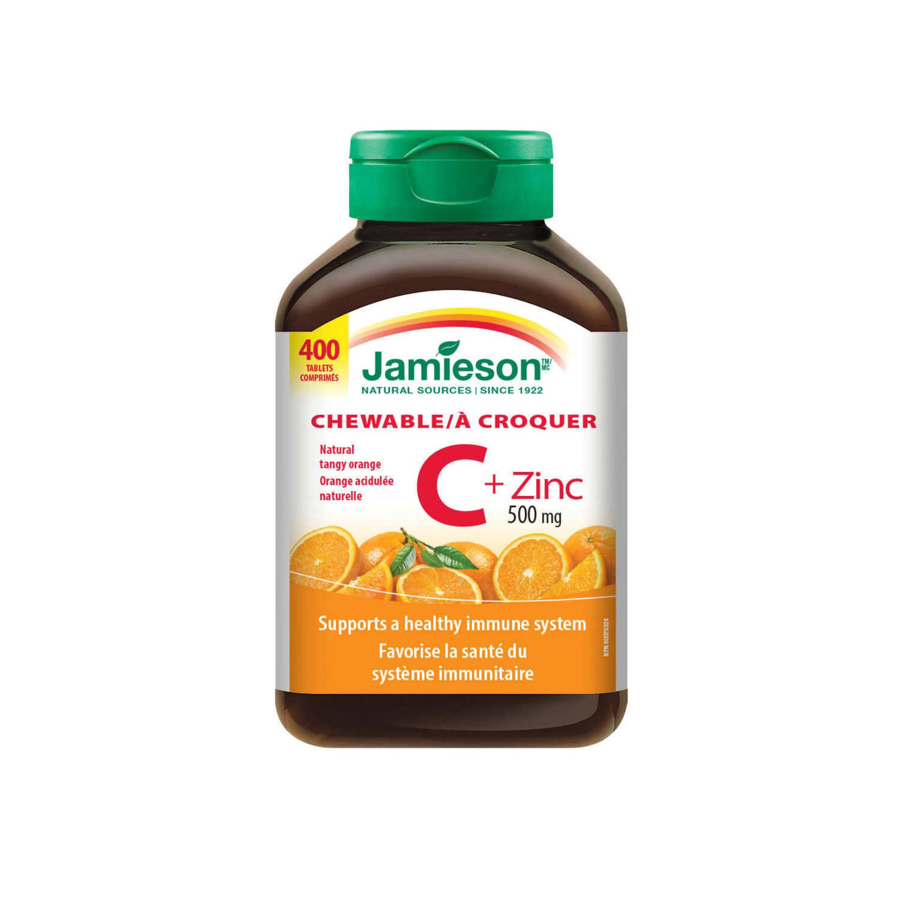 Image of Jamieson Chewable Vitamin C + Zinc, 500 mg Tablets 400-Pack - 1 x 428 Grams