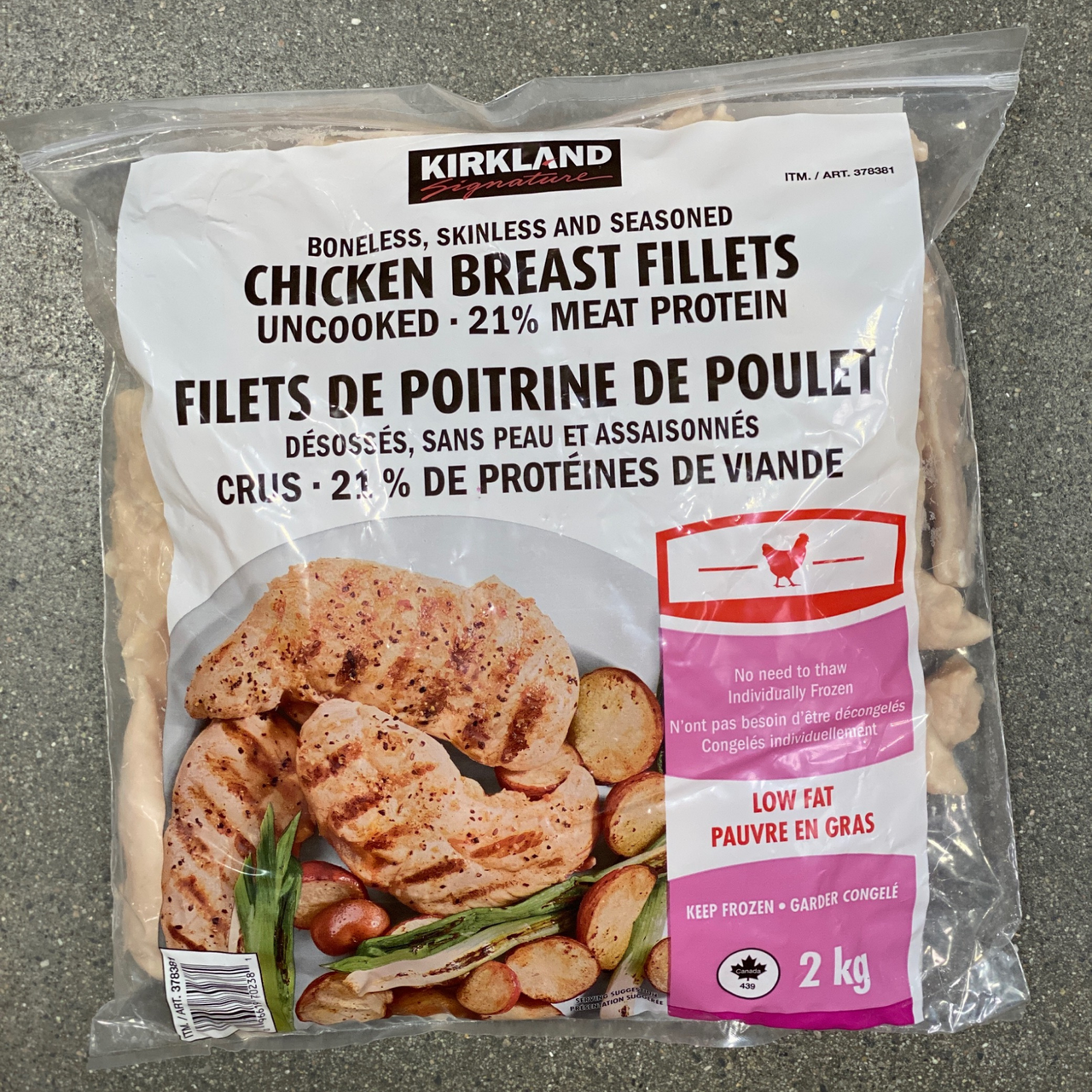 Image of Kirkland Signature Chicken Breast Frozen Fillets - 1 x 2 Kilos
