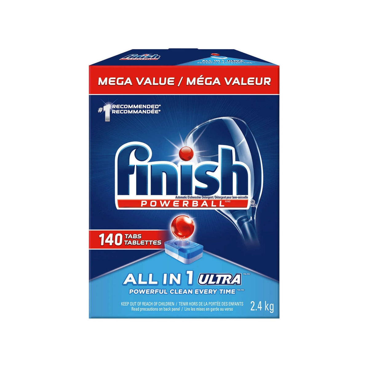 Image of Finish Powerball Dishwasher Detergent - 1 x 2.4 Kilos