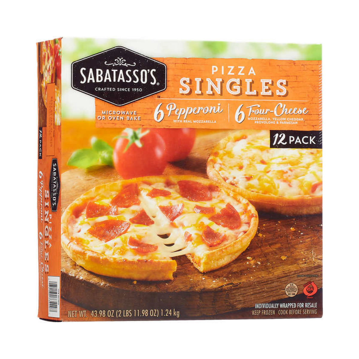 Image of Sabatasso's Pizza Singles Pepperoni / Four-Cheese 12-Pack - 1 x 1.24 Kilos