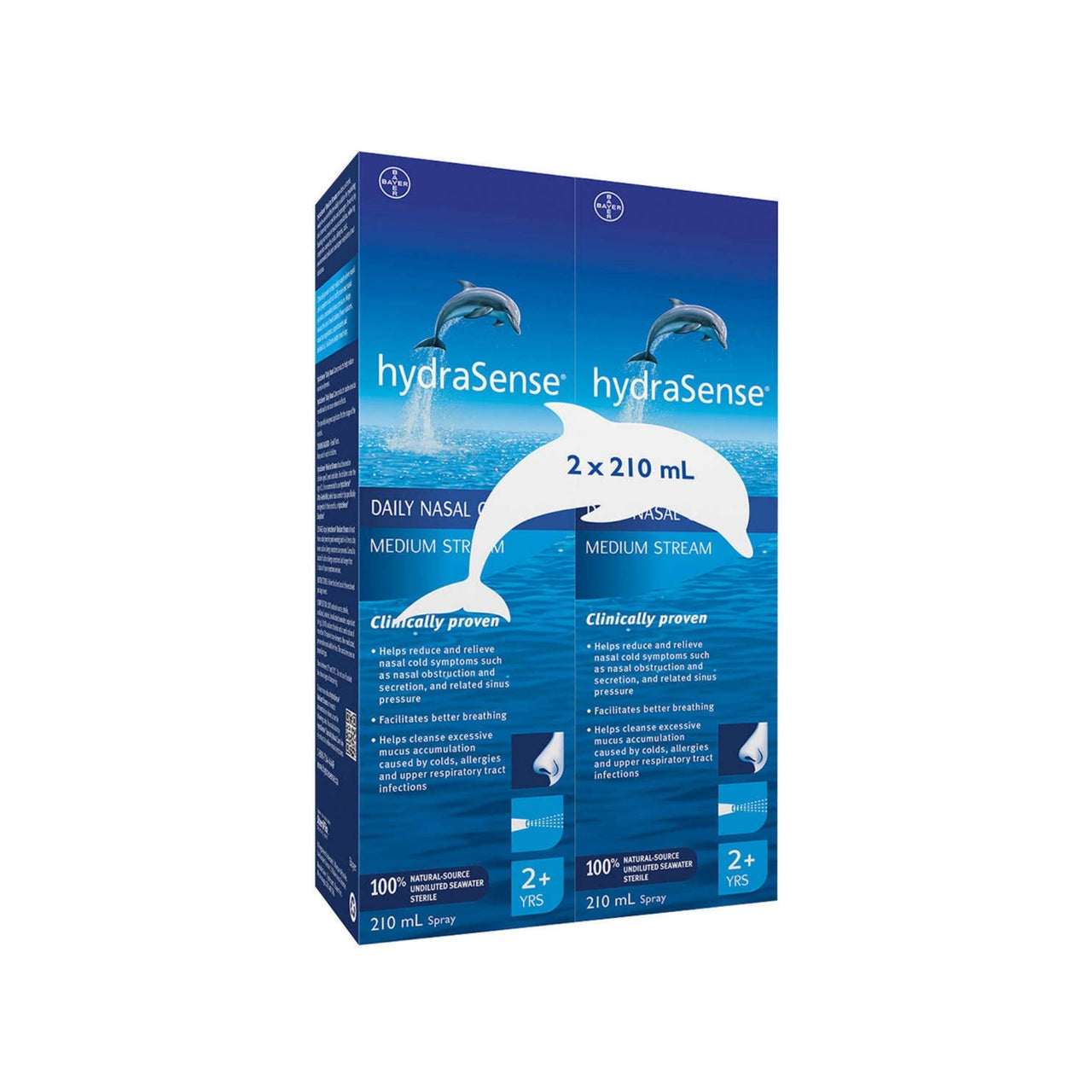Image of HydraSense Daily Nasal Care Medium Stream 2-Pack - 2 x 210 Grams
