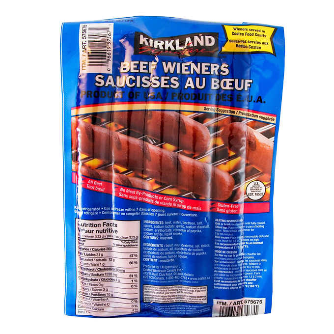 Image of Kirkland Beef Wieners - 1 x 1.72 Kilos