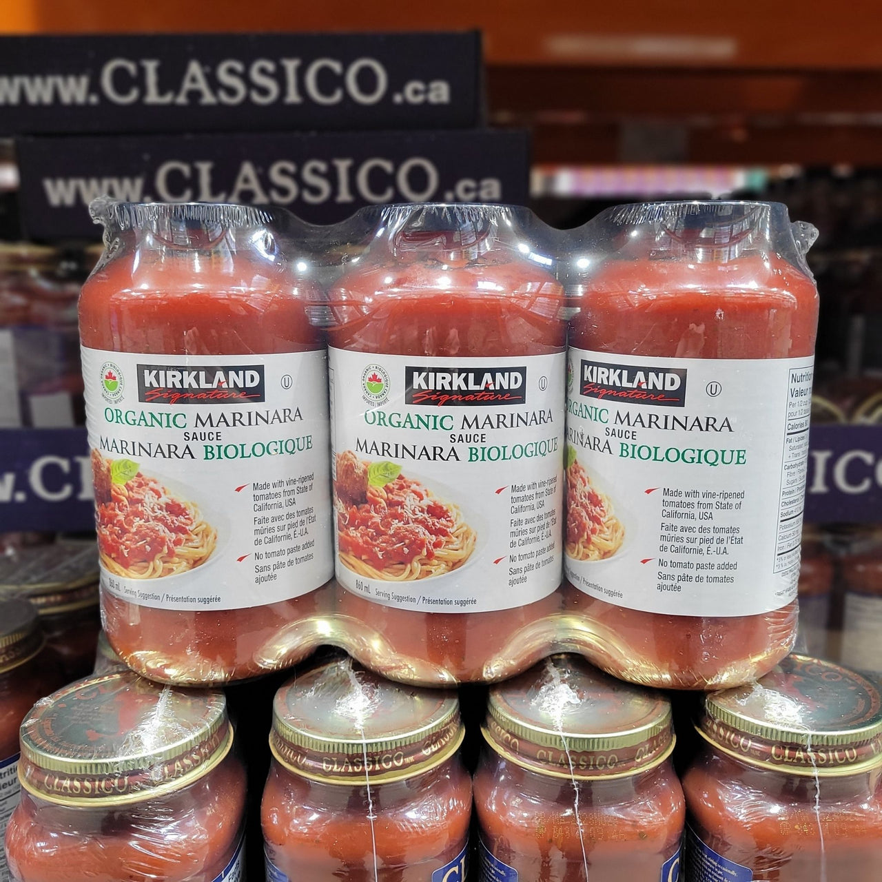 Image of Kirkland Signature Organic Marinara Sauce 3-Pack - 3 x 860 Grams