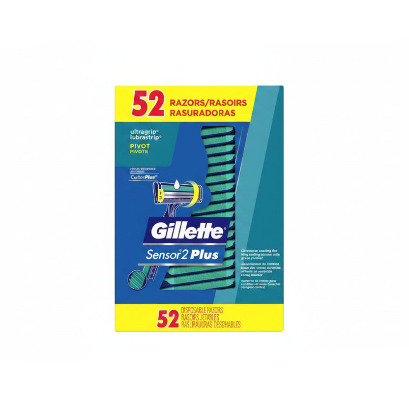 Image of Gillette Sensor 2 Plus Disposable Razors 52-Pack - 1 x 500 Grams